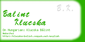balint klucska business card